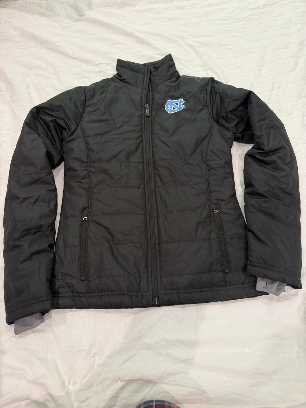 NWOT Black Kids Puffer Jacket with North Carolina Logo